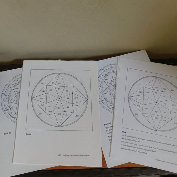 NIP Gardens of a King Traditional Primitives applique quilt pattern & templates - Picture 8 of 13